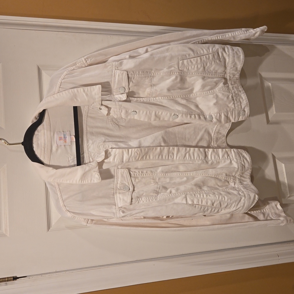 Lularoe White Denim Jacket with Unicorn  size 3xl